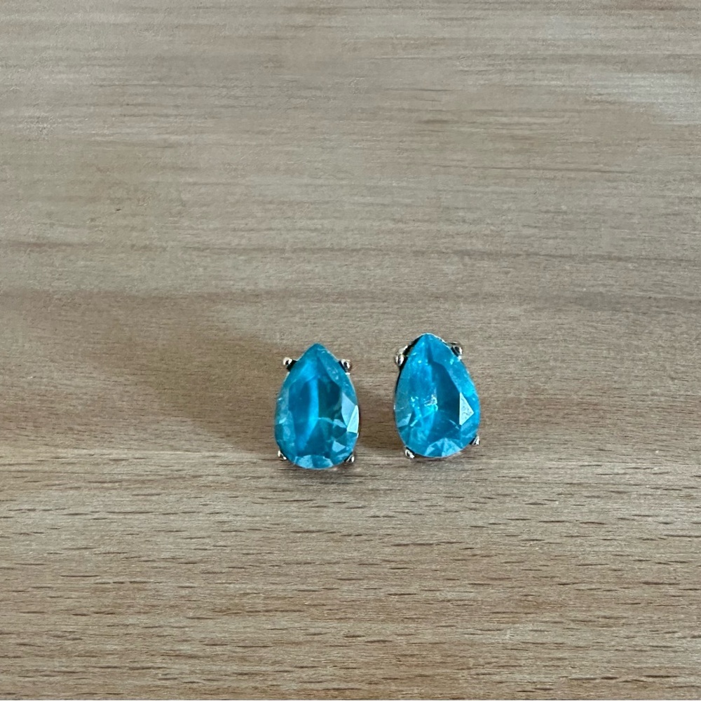 Elegant Blue Teardrop Earrings